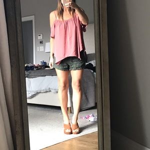 Rose off shoulder top